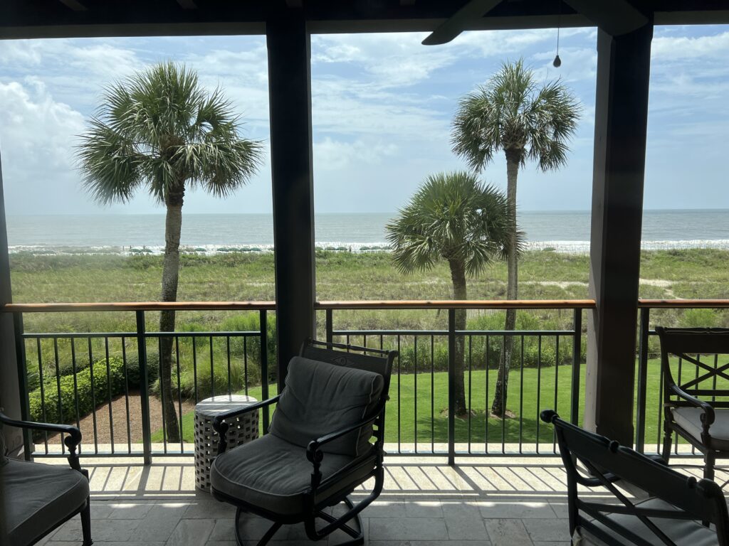 View of the beach from the condo